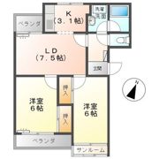 コーポラス中川の間取り画像