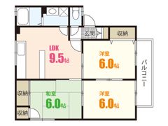 セジュール加美B棟の間取り画像