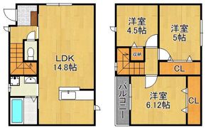 サンラプロ下富野III B棟の間取り画像