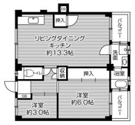 ビレッジハウス私部2号棟の間取り画像