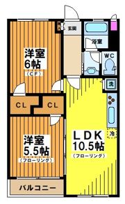 上北沢第一コーポラスの間取り画像