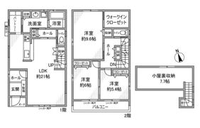 石仏町長北屋敷戸建の間取り画像