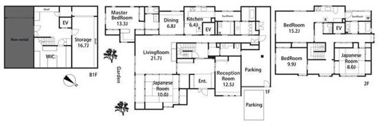 田園調布2丁目K邸の間取り画像