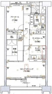 広島ガーデンシティ白島城北ウエストタワーの間取り画像