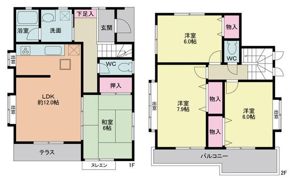 若松町3丁目貸家の間取り画像