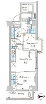 パークアクシス市谷加賀町の間取り画像