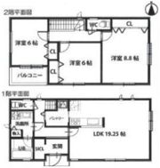 高槻市津之江町貸家の間取り画像