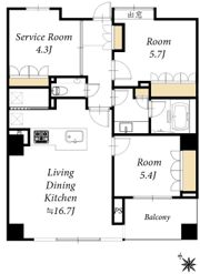 グローリオ蘆花公園 ヴィラD棟の間取り画像