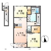 松戸市西馬橋相川町新築アパート（仮称）の間取り画像