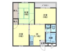 太秦グリーンハイツAの間取り画像