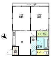 京急久里浜線 北久里浜 徒歩3分 貸マンションの間取り画像