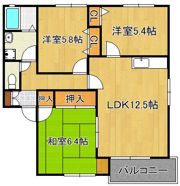 ディアス本城Bの間取り画像