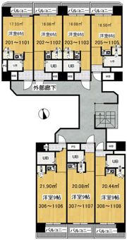 ワットハイム都島の間取り画像