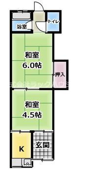 村田大庭町連棟平屋の間取り画像