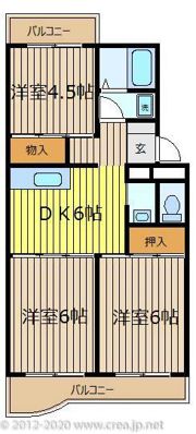 ハイツ鶴ヶ舞の間取り画像