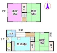 片山様借家 南側の西の間取り画像