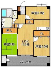 サンパーク折尾II 505号の間取り画像