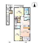 高岡市蓮花寺新築アパートの間取り画像