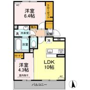 D-room八景水谷の間取り画像