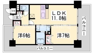 エステムプラザ神戸西Ⅴミラージュの間取り画像