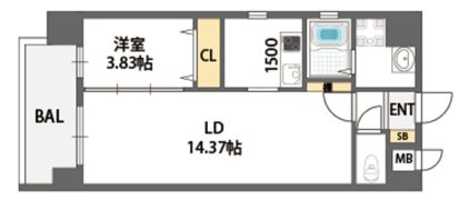 ブリリアント扇町公園の間取り画像