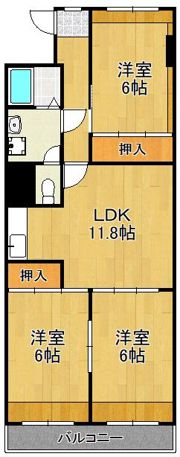 チュリス小倉 902号の間取り画像