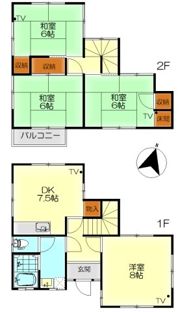 焼山政畝3丁目6番戸建の間取り画像