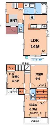 南田中2丁目戸建賃貸住宅の間取り画像