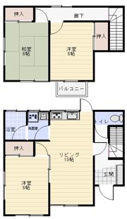 田部井町貸住宅第三の間取り画像