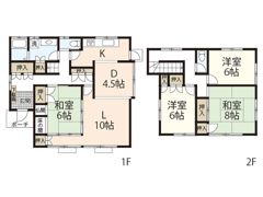 井口台網岡貸家の間取り画像