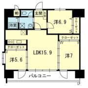 ライズ熊大病院前Ⅱの間取り画像