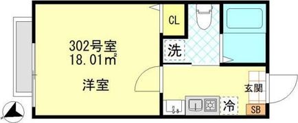 ボンボニエール一之江の間取り画像