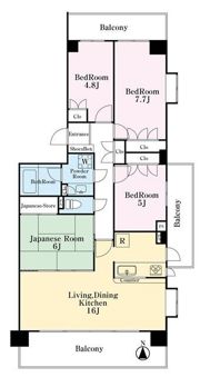 よこすか・四季の街パークヒルズそよ風の丘5番館の間取り画像