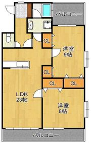 オークランドヒルズ八幡 1205号室の間取り画像