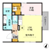 アビターレ浦和 Aの間取り画像