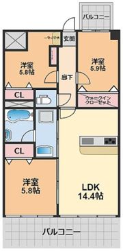 永田祝谷ビルの間取り画像