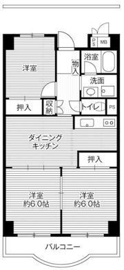 ビレッジハウス芝浦タワー1号棟の間取り画像