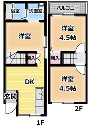 八雲北町テラス_赤の間取り画像