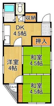 祇園1丁目アパートの間取り画像