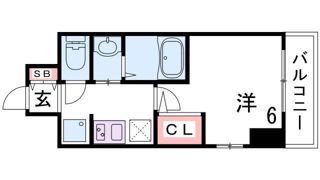 エステムコート神戸湊町の間取り画像