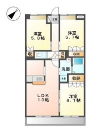 ボンヌール ラパンの間取り画像
