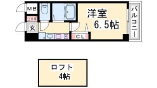 エステムコート神戸県庁前Ⅲフィエルテの間取り画像