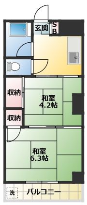 天王マンションの間取り画像