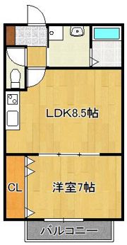 トレゾア湯川新町A棟の間取り画像