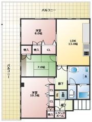 小松1丁目マンションの間取り画像