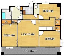 ニューリバー九工大駅前の間取り画像