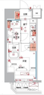 ハーモニーレジデンス横浜大通り公園EIRAKUの間取り画像