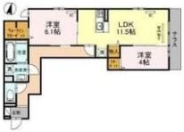 D-Room上新庄の間取り画像