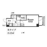 エスリード難波ステーションゲート ノーステラスの間取り画像