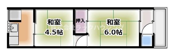 門真市松葉町文化住宅の間取り画像